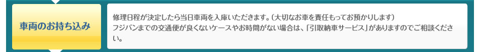 車輌のお持込み